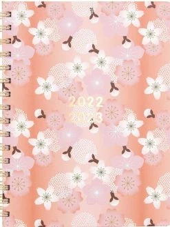 Rico Design Agenda Scolaire 2022/2023 - Sakura - Grand Modèle - Orange - 17 Mois