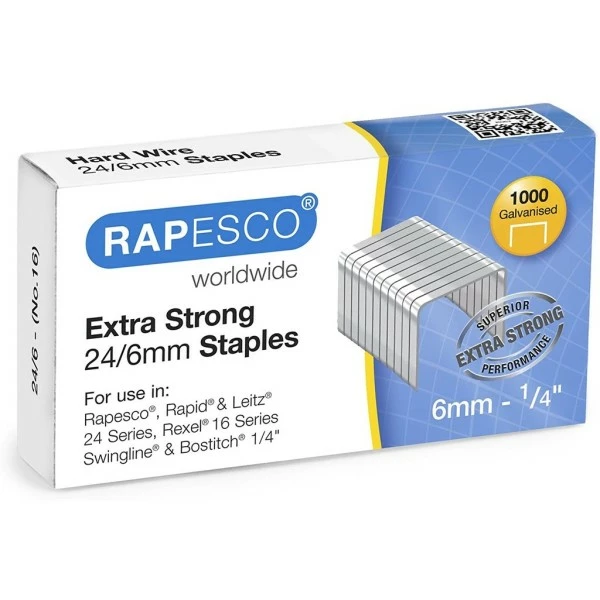 RAPESCO Agrafes En Acier "Extra Strong" 24/6 1 RAPESCO Agrafes En Acier "Extra Strong" 24/6