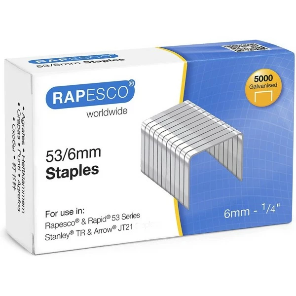 RAPESCO Agrafes Optima 53/6, Galvanisé 1 RAPESCO Agrafes Optima 53/6, Galvanisé