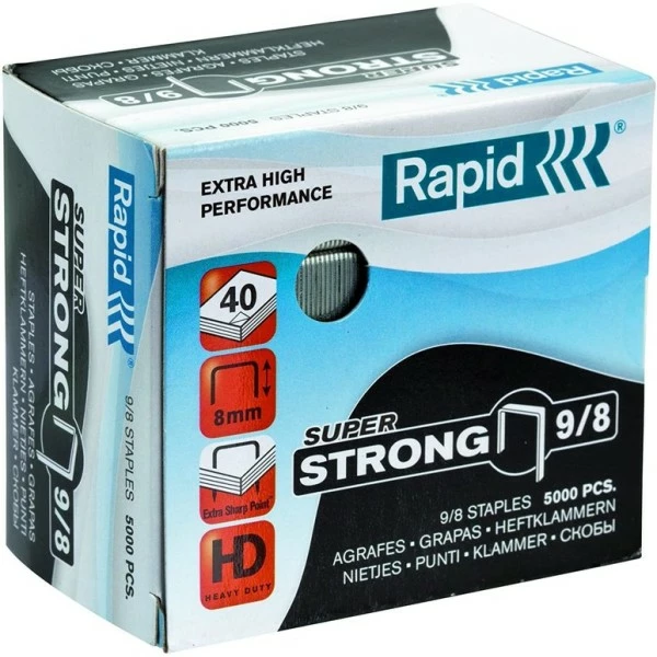Rapid Agrafes Super Strong 9/8, Galvanisé 1 Rapid Agrafes Super Strong 9/8, Galvanisé