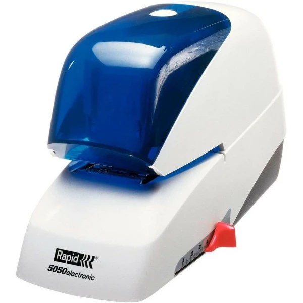Agrafeuse électrique Supreme 5050e, Blanc/bleu - Rapid 1 Agrafeuse électrique Supreme 5050e, Blanc/bleu - Rapid