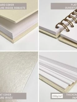 CLAIREFONTAINE Album à Personnaliser - Ivoire Irisé - 21 X 16 Cm -V-Zug shop album a personnaliser ivoire irise 21 x 16 cm p 3