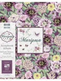 SISSI SCRAPBOOKING Album Photo Scrapbooking Rechargeable Fleurs Tons Violet Vert 30,5cm