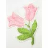 La Boutique D'Isacrea APLLIQUE TISSU : Tulipe Rose 70*65mm