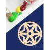 La Boutique D'Isacrea APPLIQUE EN BOIS BALTIQUE CONTREPLAQUE COLLE : Rosace N°2 , 7 Cm