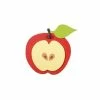 La Boutique D'Isacrea APPLIQUE EN BOIS COULEUR : Pomme Rouge/jaune 12*11cm