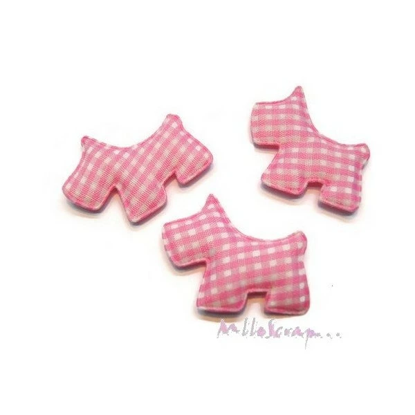 MlleScrap Appliques Chiens Tissu Vichy Jaune - 5 Pièces 1 MlleScrap Appliques Chiens Tissu Vichy Jaune - 5 Pièces