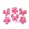 MlleScrap Appliques Papillons, Appliques Fleurs Tissu Rose - 6 Pièces