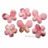 MlleScrap Appliques Papillons, Fleurs Rose - 6 Pièces