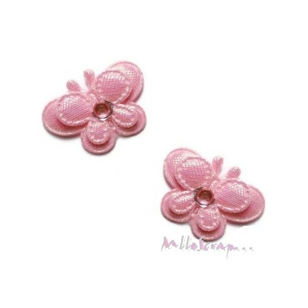 MlleScrap Appliques Papillons Strass Rose - 5 Pièces 1 MlleScrap Appliques Papillons Strass Rose - 5 Pièces