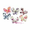 MlleScrap Appliques Papillons Tissu Multicolore - 6 Pièces