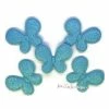 MlleScrap Appliques Papillons Tissu Paillettes Bleu - 5 Pièces