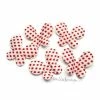 MlleScrap Appliques Papillons Tissu Satin Blanc, Rouge - 5 Pièces