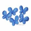 MlleScrap Appliques Papillons Tissu Satin Bleu - 5 Pièces