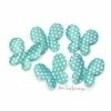 MlleScrap Appliques Papillons Tissu Satin Turquoise - 5 Pièces