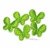 MlleScrap Appliques Papillons Tissu Satin Vert - 5 Pièces