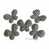 MlleScrap Appliques Papillons Tissu Vichy Noir - 5 Pièces