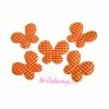 MlleScrap Appliques Papillons Tissu Vichy Orange - 5 Pièces