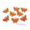 MlleScrap Appliques Papillons Tissu Vichy Orange - 8 Pièces