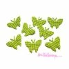 MlleScrap Appliques Papillons Tissu Vichy Vert - 8 Pièces