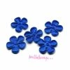 MlleScrap Appliques Petites Fleurs Tissu Bleu - 5 Pièces