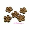 MlleScrap Appliques Petites Fleurs Tissu Marron - 5 Pièces