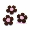 MlleScrap Appliques Petites Fleurs Tissu Marron - 5 Pièces