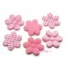 MlleScrap Appliques Petites Fleurs Tissu Rose - 6 Pièces