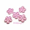 MlleScrap Appliques Petites Fleurs Tissu Rose Clair - 5 Pièces