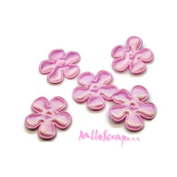 MlleScrap Appliques Petites Fleurs Tissu Rose Clair - 5 Pièces 1 MlleScrap Appliques Petites Fleurs Tissu Rose Clair - 5 Pièces