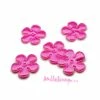 MlleScrap Appliques Petites Fleurs Tissu Satin Rose - 5 Pièces