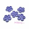 MlleScrap Appliques Petites Fleurs Tissu Satin Violet - 5 Pièces