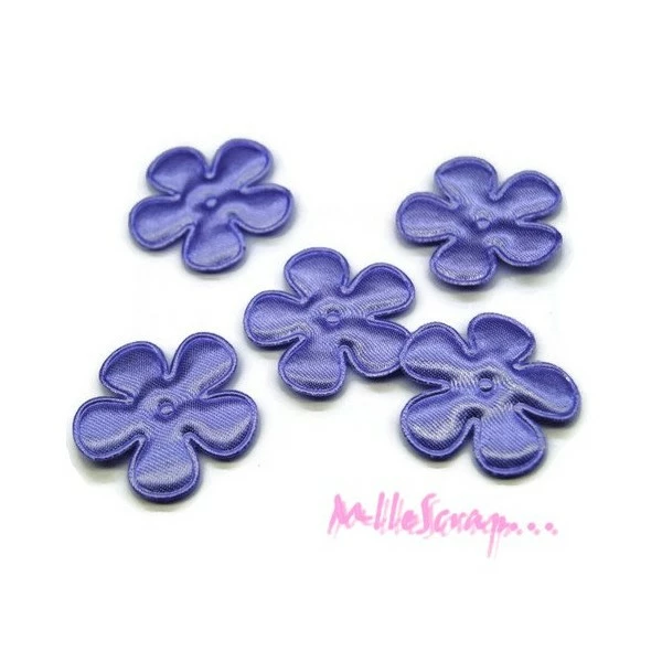 MlleScrap Appliques Petites Fleurs Tissu Satin Violet - 5 Pièces 1 MlleScrap Appliques Petites Fleurs Tissu Satin Violet - 5 Pièces