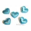 MlleScrap Appliques Petits Cœurs Tissu Bleu - 10 Pièces