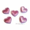 MlleScrap Appliques Petits Cœurs Tissu Violet - 10 Pièces