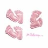MlleScrap Appliques Petits Pieds Tissu Rose - 5 Pièces