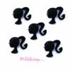 MlleScrap Appliques Silhouettes De Femme Tissu Noir - 5 Pièces