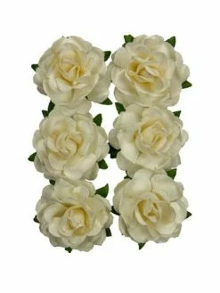 HOBBYFUN Assortiment De 6 Roses + Tige En Papier De Murier Décoration Scrapbooking 453