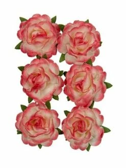 HOBBYFUN Assortiment De 6 Roses + Tige En Papier De Murier Décoration Scrapbooking 455