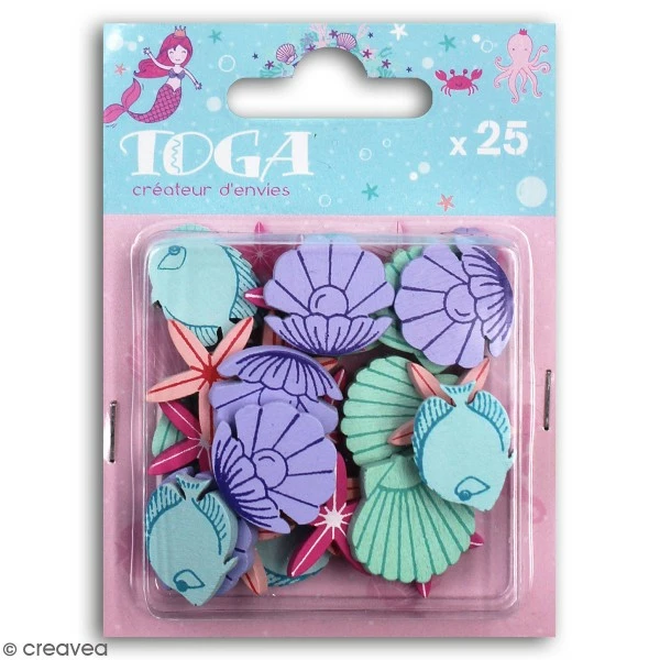 Draeger By Toga Assortiment De Formes En Bois - Sous La Mer - 25 Pcs 1 Draeger By Toga Assortiment De Formes En Bois - Sous La Mer - 25 Pcs