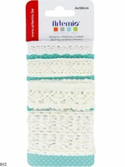 Artemio Assortiment De Galons Dentelle Blanche - 4 X 50 Cm