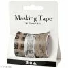 Creativ Company Assortiment De Masking Tape 15 Mm X 5 M - Motifs Vintage - 3 Rouleaux