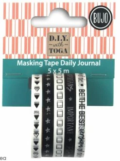 Draeger By Toga Assortiment De Masking Tape - Daily Journal - 5 Pcs