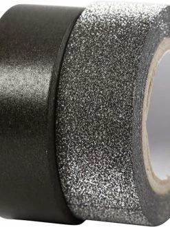 Creativ Company Assortiment Masking Tape Noir - Pailleté - 15 Mm X 7 M - 2 Pcs