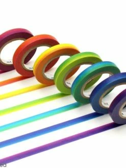 MT Masking Tape Assortiment Masking Tape Slim Arc En Ciel - 7 Rouleaux De 6 Mm X 10 Mètres