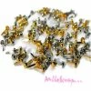 MlleScrap Attaches Parisiennes Dorées, Argentées - Brads - 50 Pièces