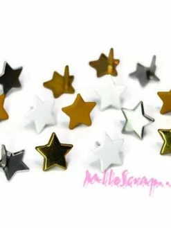 MlleScrap Attaches Parisiennes étoiles - 12 Pièces
