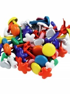 Ctop Attaches Parisiennes - Rondes - Fleurs - C Urs - Colorées - 50 Pièces