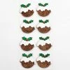 Tricot Créations .Autocollant Paillettes Artisanal 3D En Forme De Christmas Pudding X 8 - Scrapbooking Déco Noël