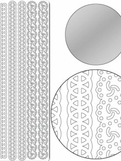 Vaessen Creative Autocollant Peel Off Bordures Mix Argent